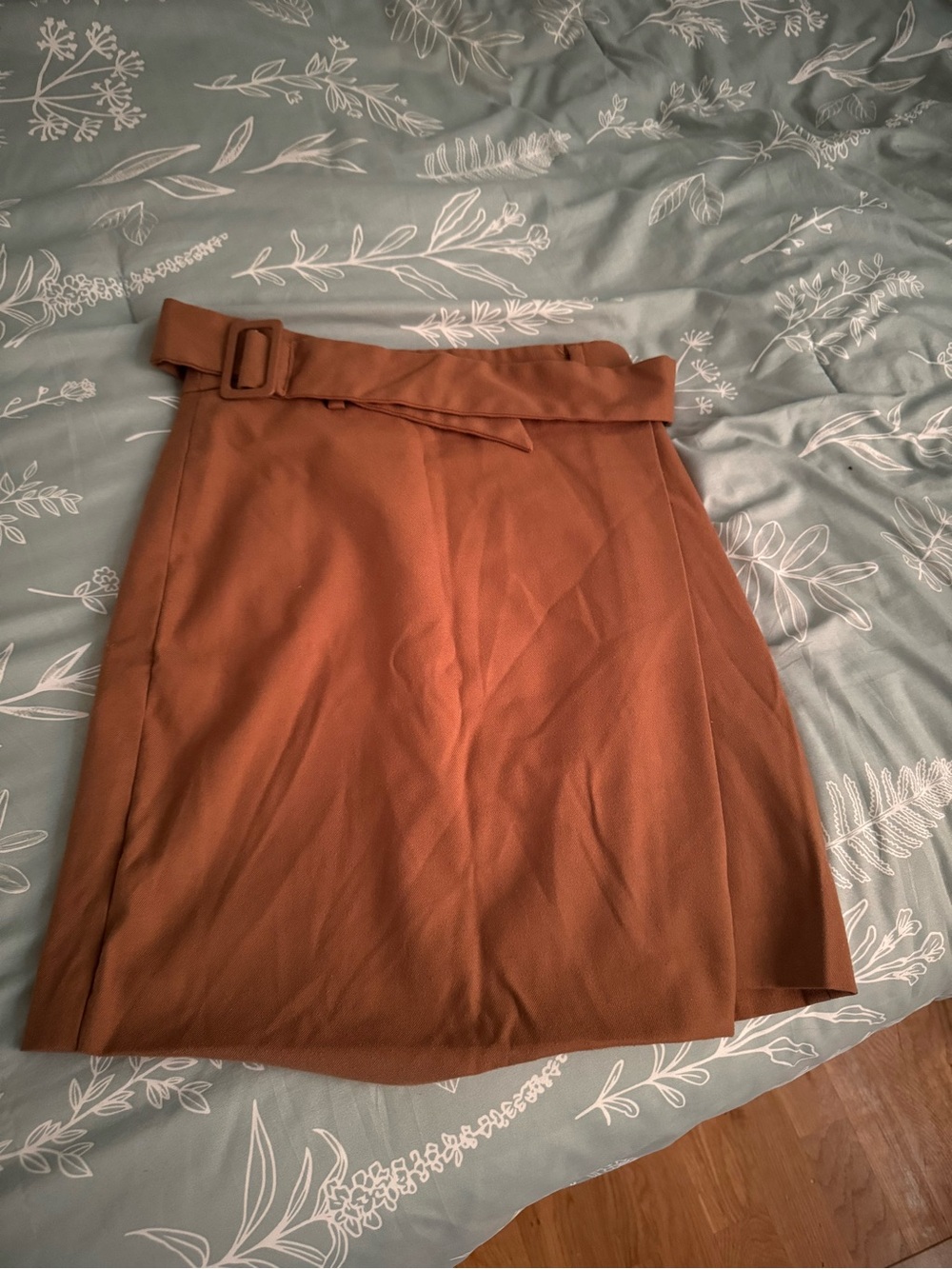 RW&CO. Camel Belted Mini Skirt